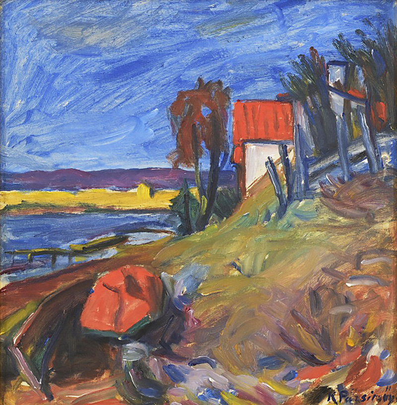 house with a red roof